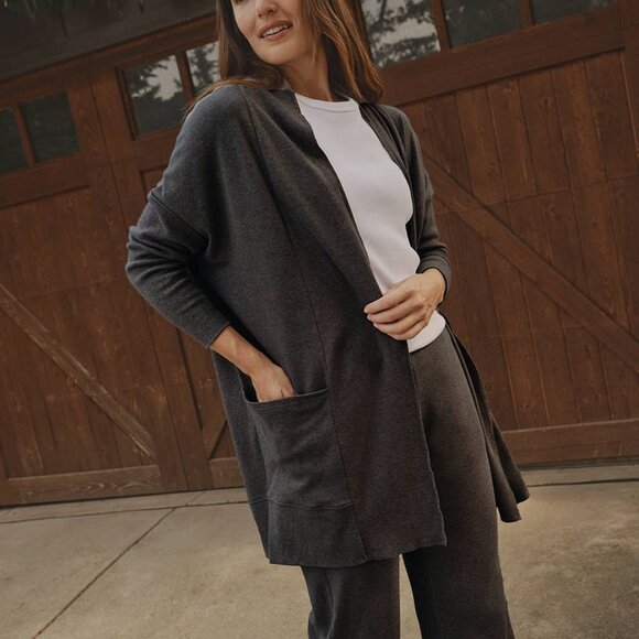 NWT Pact Airplane Cardigan Organic Cotton Dark Gray Pockets size L/XL Travel - Picture 13 of 13